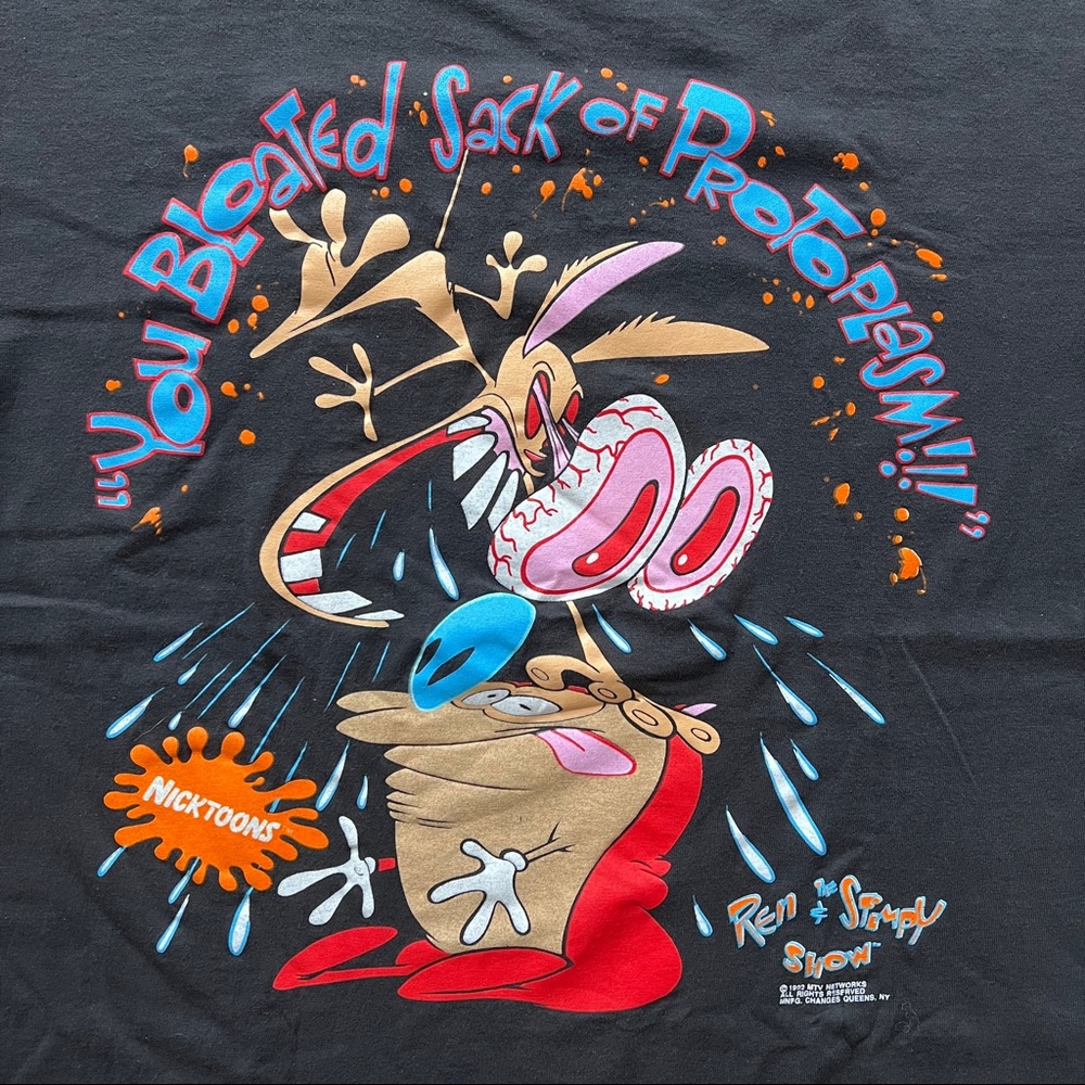 Authentic Vintage Ren & Stimpy YOU BLOATED SACK OF PROTOPLASM T-Shirt Sz XL - Picture 3 of 7